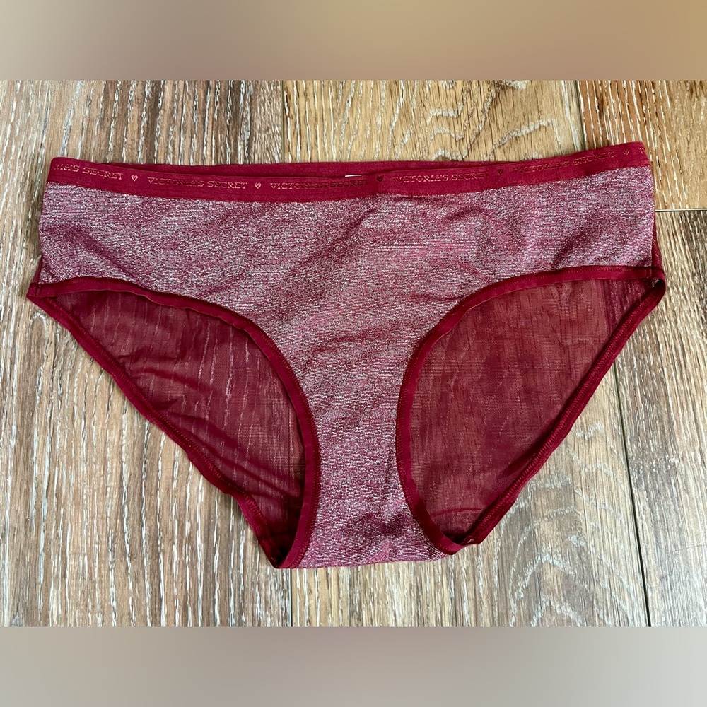 Victoria’s Secret Sheer Back Glitter Front Hiphugger Panty Size Medium